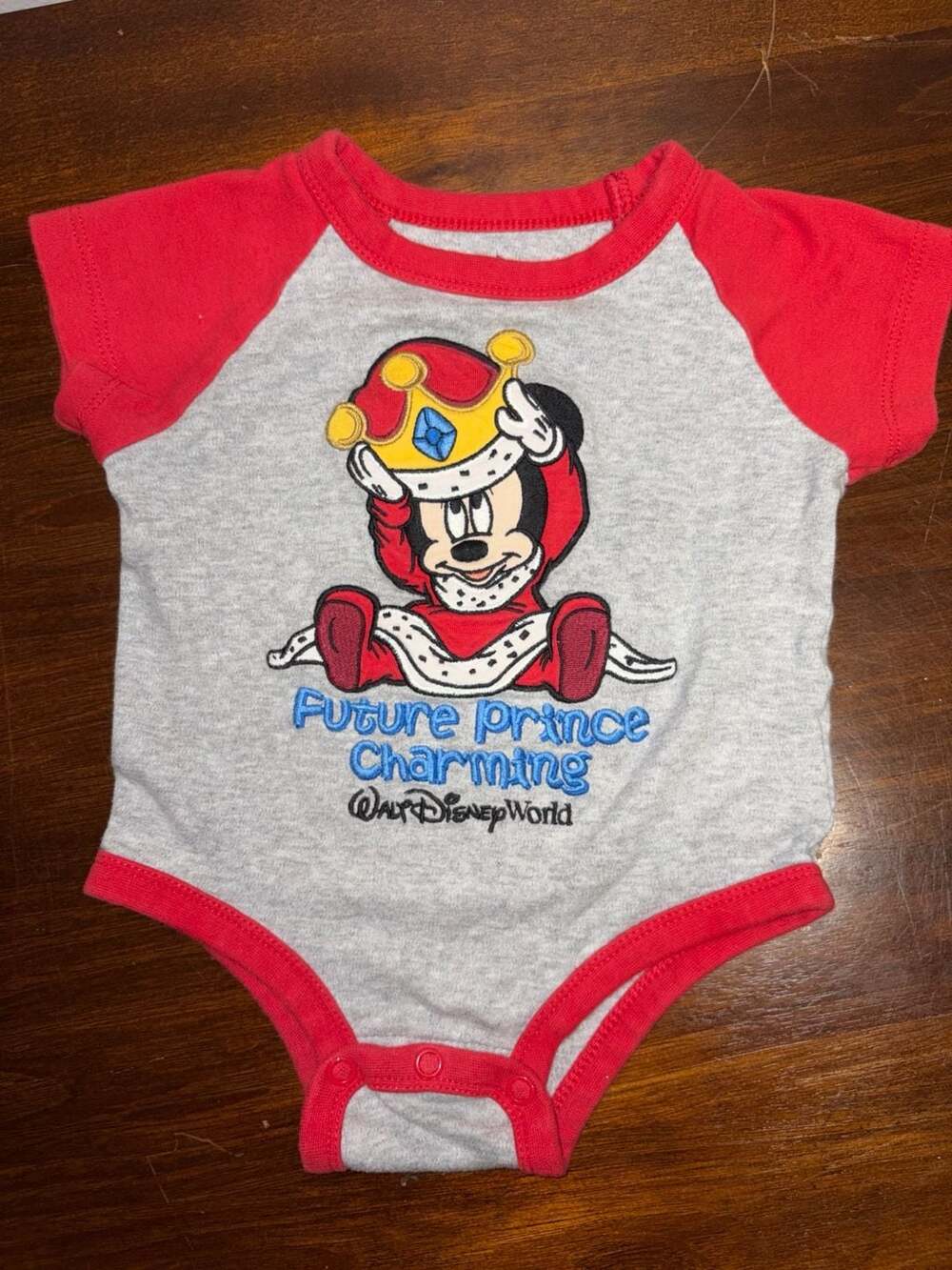 Disney Parks Mickey Mouse Future Prince Charming Size 12M Romper